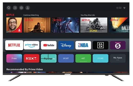 Vision Plus VP8855KV 55 Inch 4K Frameless Vidaa OS Smart TV